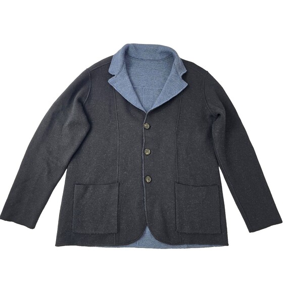 Maurizio Baldassari Brera Reversible Knit Wool Swacket Blazer Cardigan 52 M - Picture 2 of 16